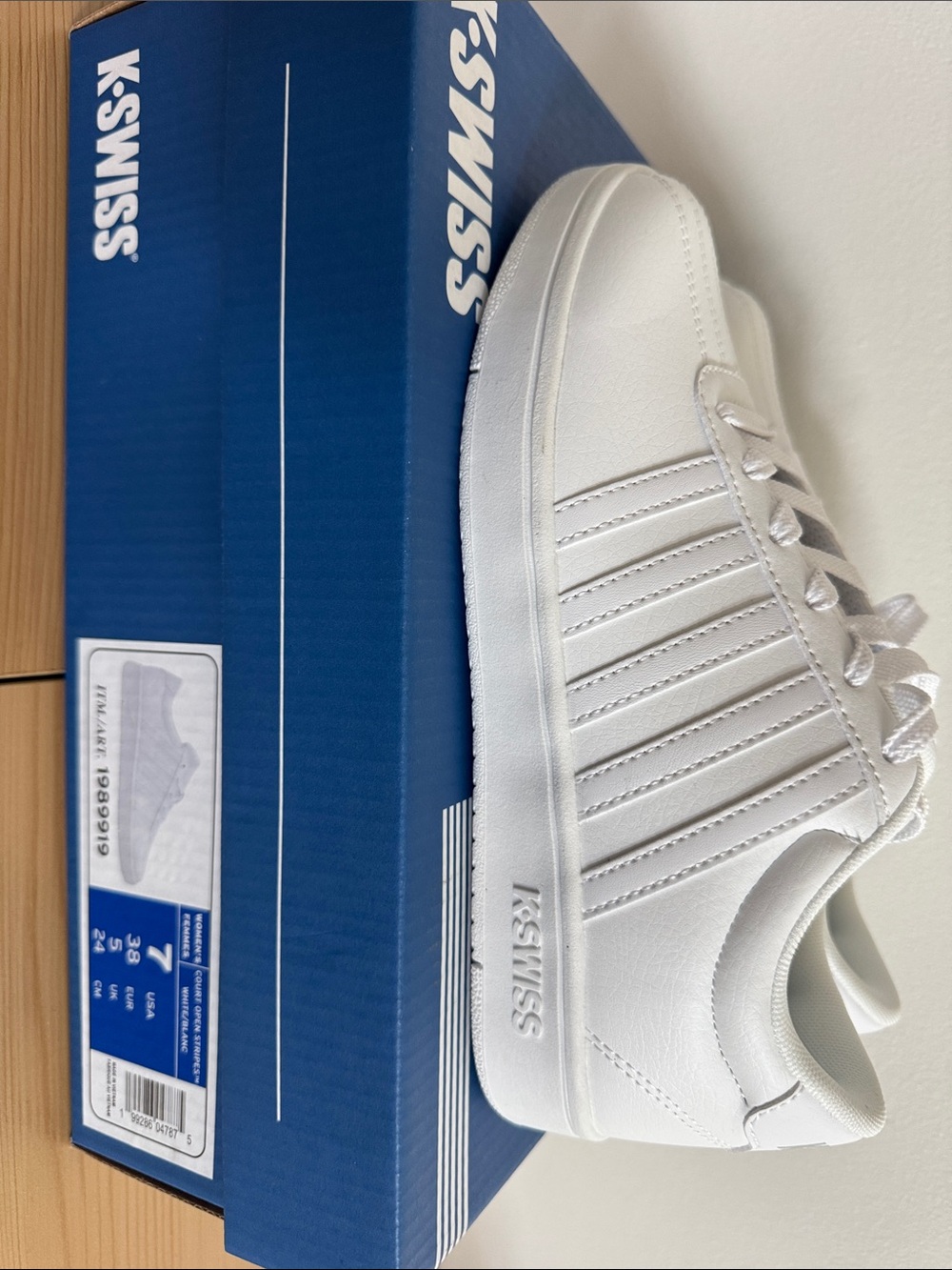 K-Swiss Blue and White Shoe Box - Women's Sneakers